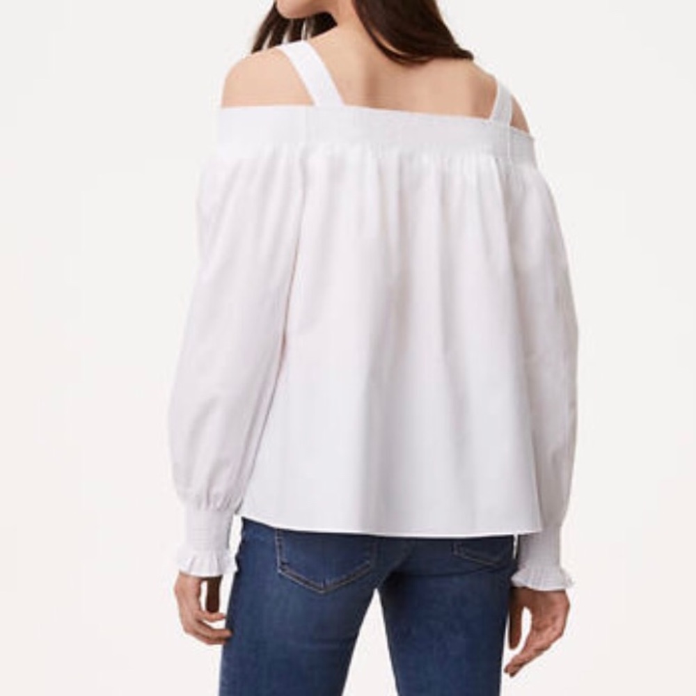 LOFT L/XL Smocked Strappy Off Shoulder - Picture 4 of 4